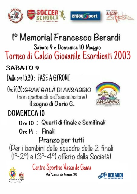 “Memorial Francesco Berardi” di calcio